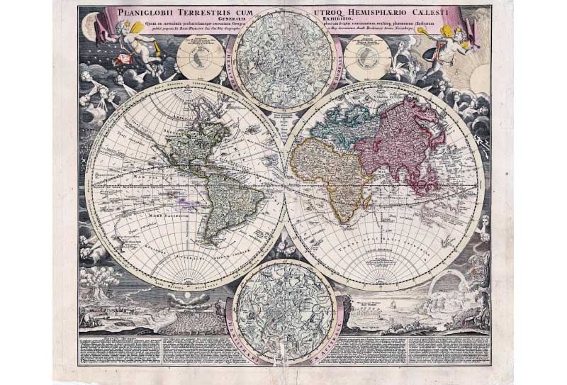 Homann, Johann Baptist, 1664-1724.
Planiglobii Terrestris cum utroq Hemisphaerio Caelesti Generalis exhibitio / quam ex novissimis probatissimisque recentium geographorum scriptis concinnnatam, multisque phaenomenis illustratam publice proponit Jo. Bapt. Homann. - Norimbergae : Jo. Bapt. Homann, ca 1710. Homann, Johann Baptist, 1664-1724. Planiglobii Terrestris cum utroq Hemisphaerio Caelesti Generalis exhibitio / quam ex novissimis probatissimisque recentium geographorum scriptis concinnnatam, multisque phaenomenis illustratam publice proponit Jo. Bapt. Homann. - Norimbergae : Jo. Bapt. Homann, ca 1710.