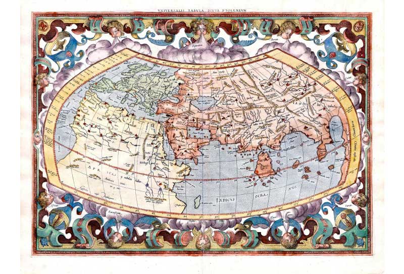 Mercator, Gerhardus, 1512-1594. 
Vniversalis tabvla ivxta Ptolemevm / G. Mercator. - Coloniae : G. Kempen, 1584. Mercator, Gerhardus, 1512-1594. Vniversalis tabvla ivxta Ptolemevm / G. Mercator. - Coloniae : G. Kempen, 1584.